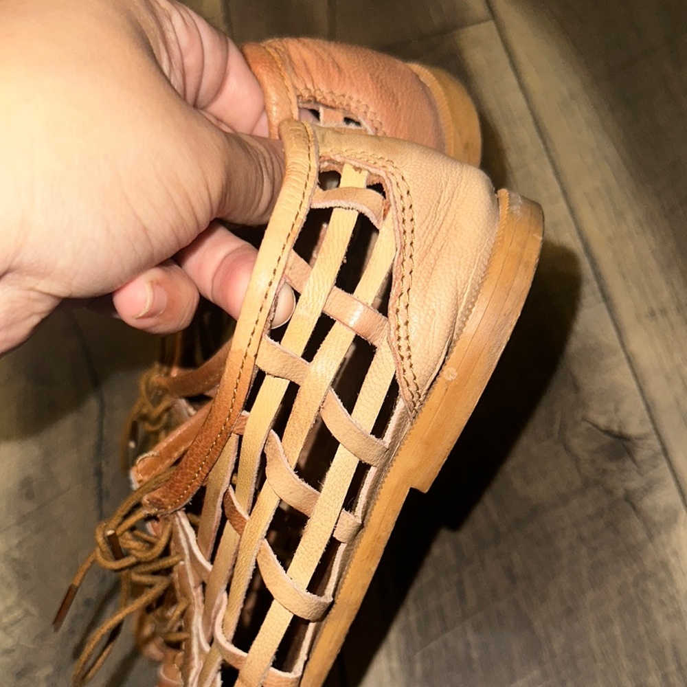 Woven Leather Shoes in Tan - Picture 6 of 7